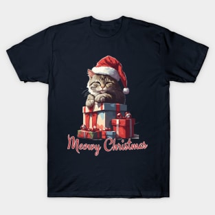 Meowy Christmas , christmas cat , Design T-Shirt